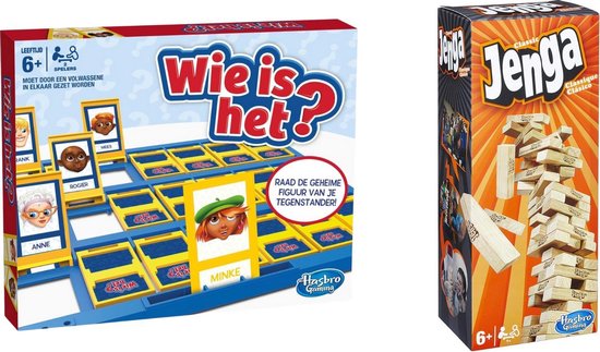 Hasbro Spellenbundel - Bordspel - 2 Stuks - Wie Is Het? & Jenga