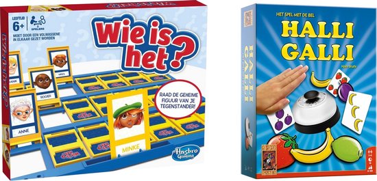 Hasbro Spellenbundel - Bordspel - 2 Stuks - Wie Is Het? & Halli Galli