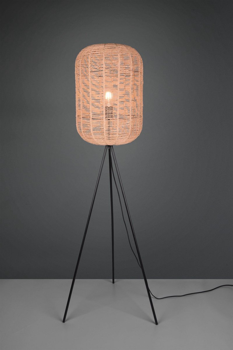 TRIO Vloerlamp Runa Touw H 150 Cm Ø 35 Cm Beige - Zwart