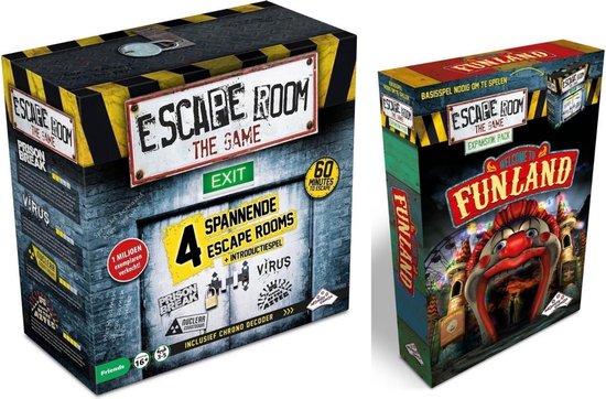 Identity Games Spellenbundel - Escape Room - 2 Stuks - The Game Basisspel & Uitbreiding Funland