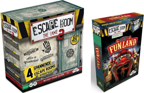 Identity Games Spellenbundel - Escape Room - 2 Stuks - The Game Basisspel 2 & Uitbreiding Funland