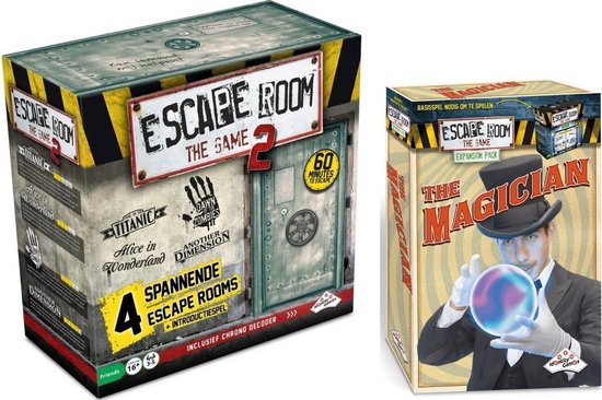 Identity Games Spellenbundel - Escape Room - 2 Stuks - The Game Basisspel 2 & Uitbreiding The Magician