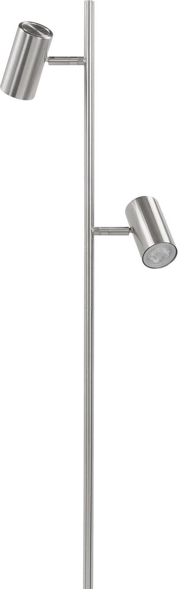 Highlight Vloerlamp Burgos 2 Lichts H 142 Cm Mat Chroom - Silver