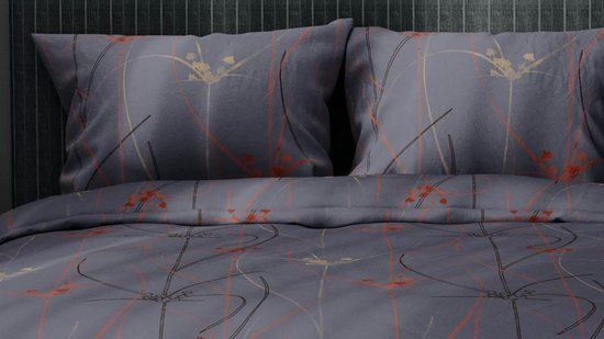Satin D'or Elsa Dekbedovertrek - 2-persoons (200x200/220 Cm + 2 Slopen) - Katoen Satijn - Antraciet - Grijs