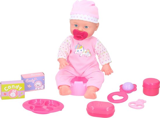 My Baby & Me Babypop 10-delige Set - Met Accessoires - 100% Polyester - - Roze