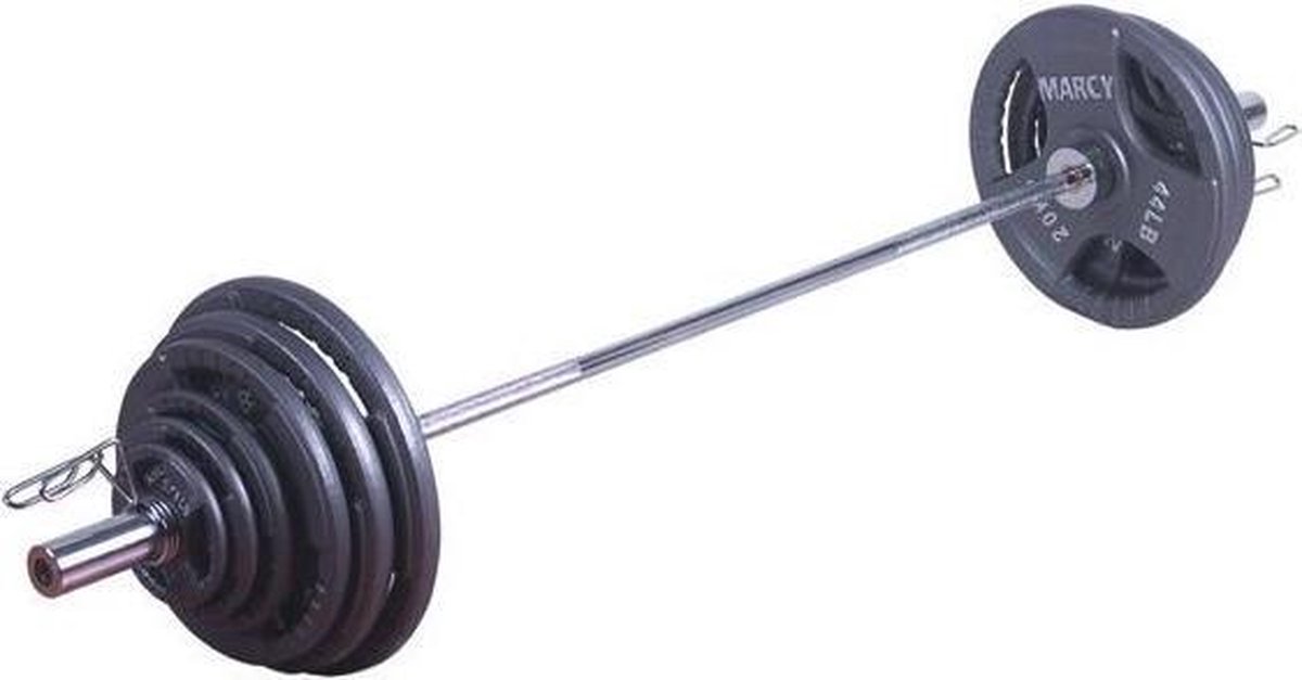Tunturi 100 Kg Olympische Tri-grip Barbell Set - Zwart