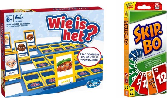 Hasbro Spellenbundel - Bordspel - 2 Stuks - Wie Is Het? & Skip-bo