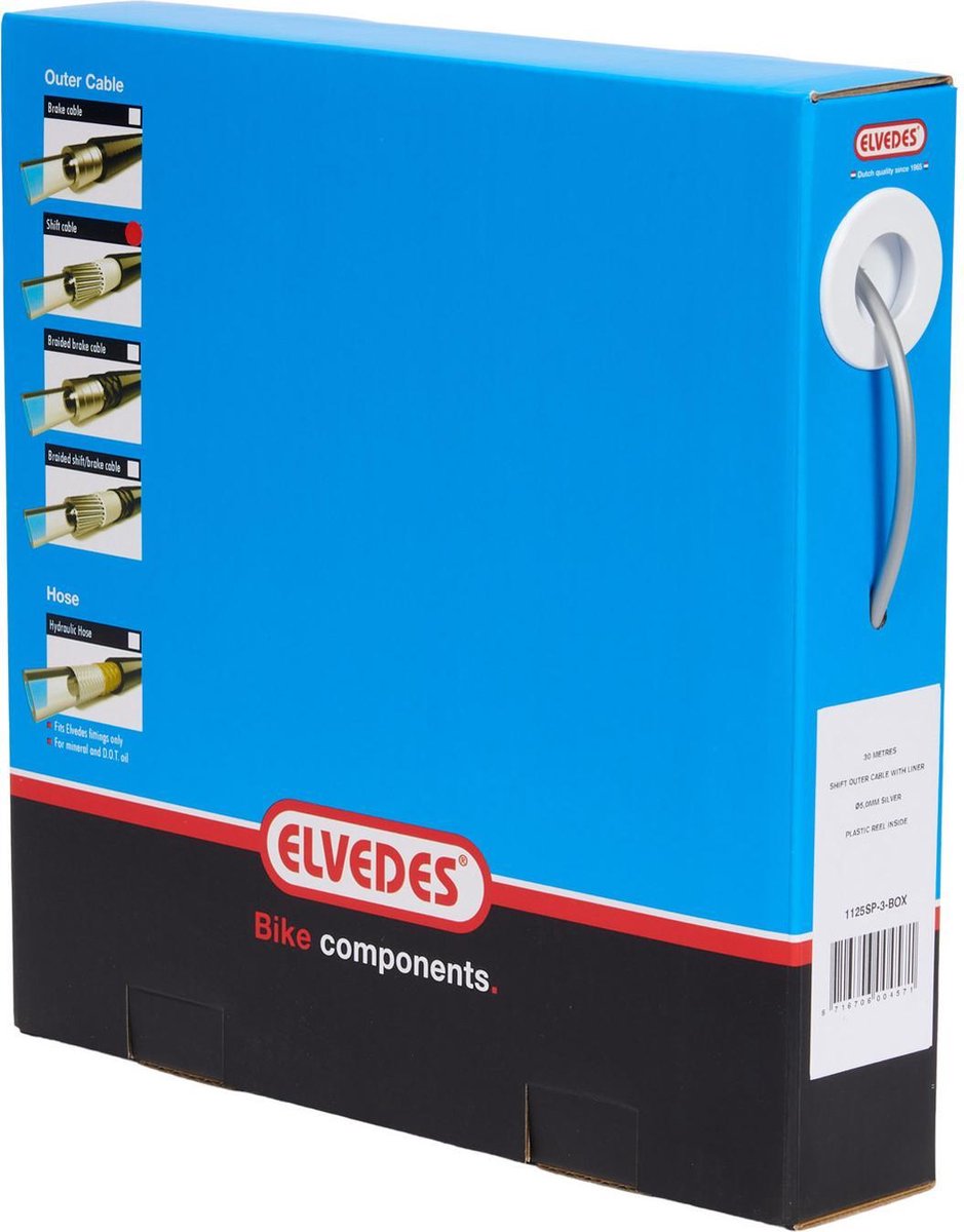Elvedes Versnellingskabel Buiten 30 Meter Rvs - Silver