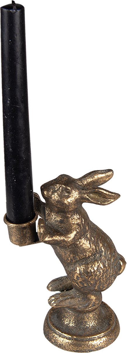 Clayre & Eef Kandelaar Konijn 12x10x30 cmkleurig Ijzer - Goud