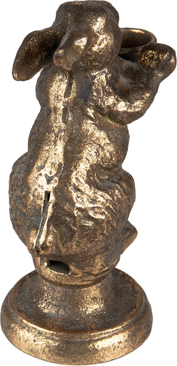 Clayre & Eef Kandelaar Konijn 12x10x30 cmkleurig Ijzer - Goud