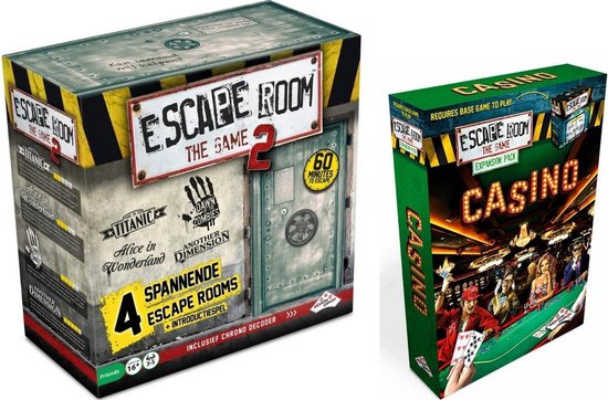 Identity Games Spellenbundel - Escape Room - 2 Stuks - The Game Basisspel 2 & Uitbreiding Casino