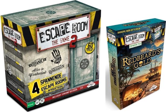 Identity Games Spellenbundel - Escape Room - 2 Stuks - The Game Basisspel 2 & Uitbreiding Redbeard's Gold