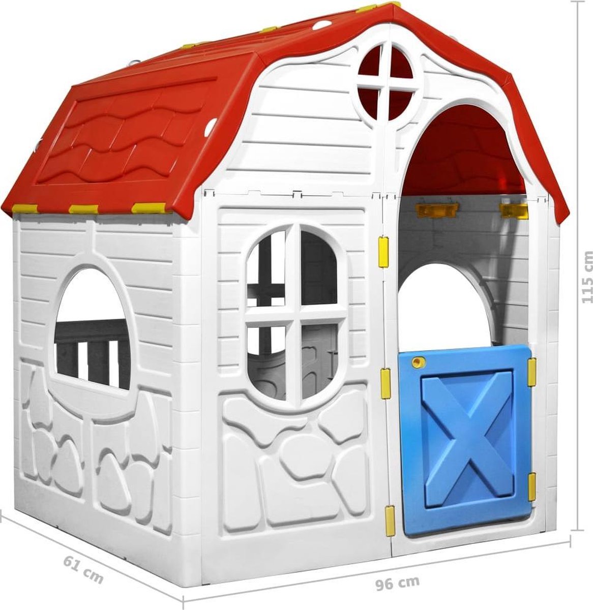 Vidaxl Speelhuis Inklapbaar Met Deuren En Ramen