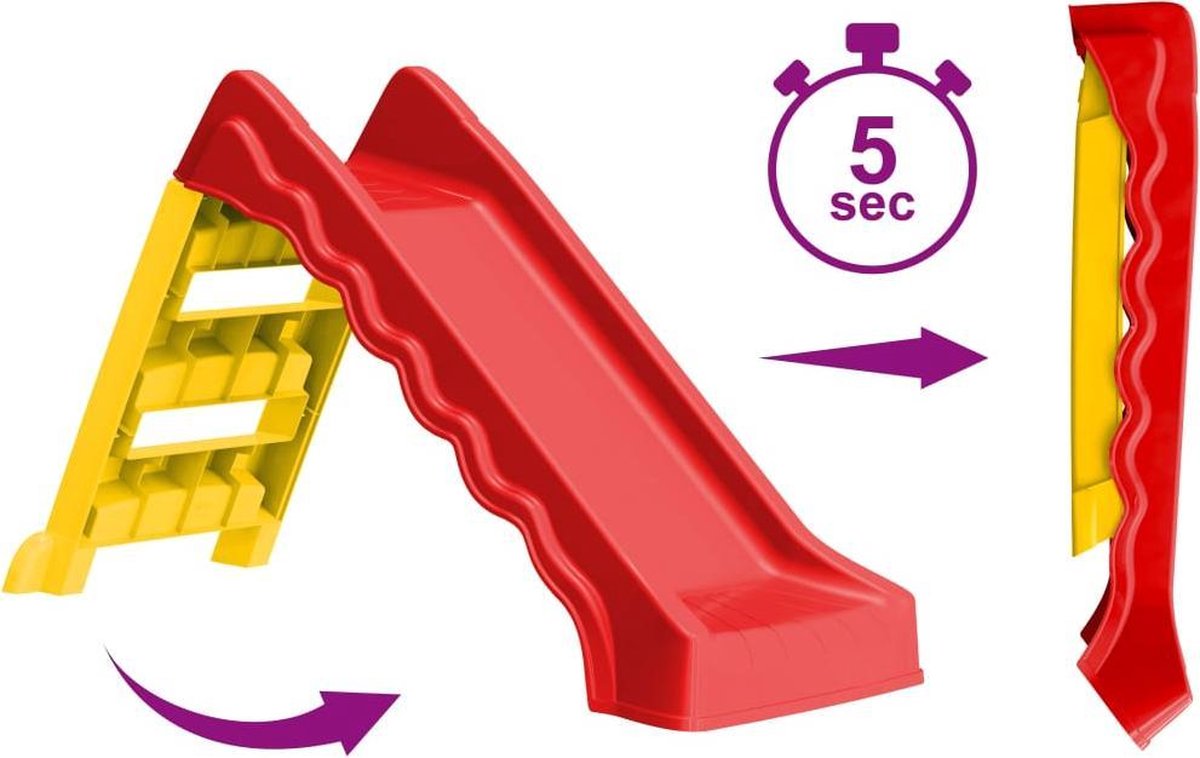 Vidaxl Glijbaan Voor Kinderen Inklapbaar Rood En - Geel