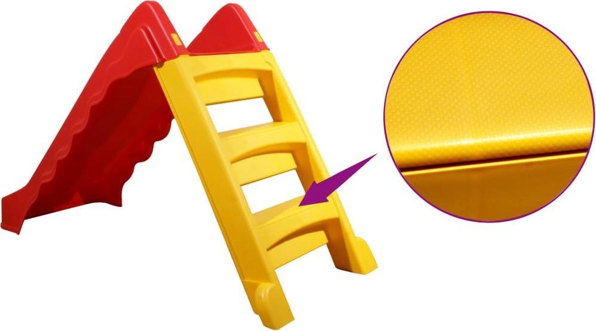 Vidaxl Glijbaan Voor Kinderen Inklapbaar Rood En - Geel