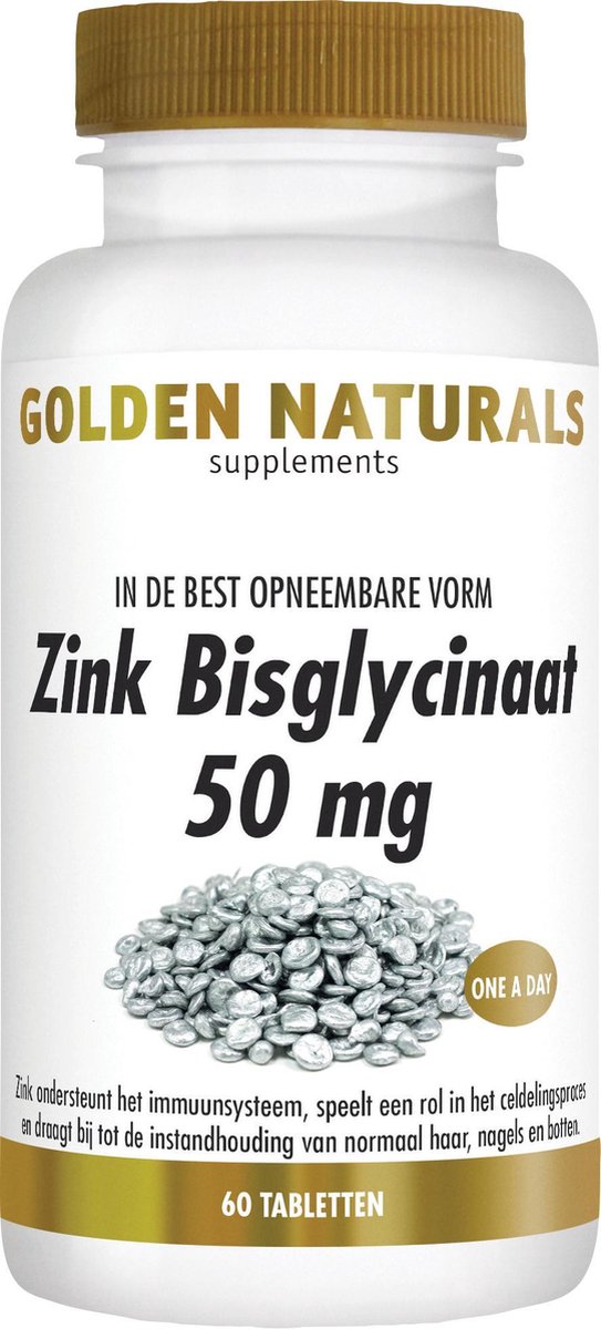 Golden Naturals Zink bisglycinaat 50mg