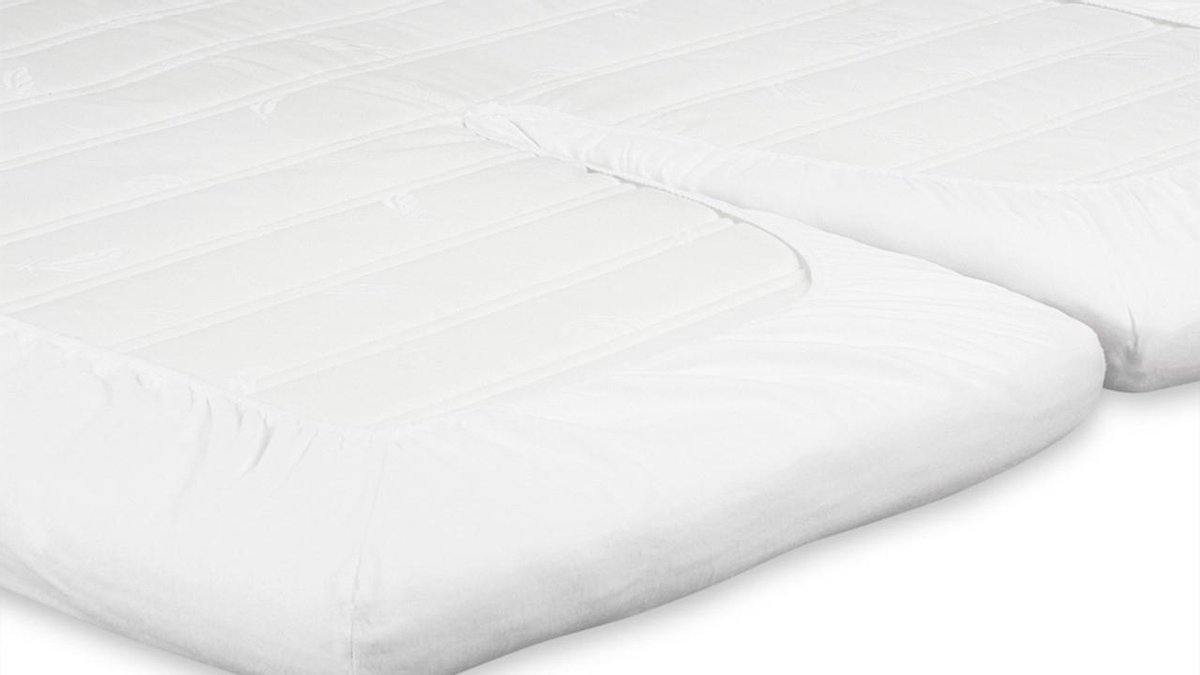 Molton Splittopmatras - Katoen - 160 X 210/220 Cm - Wit