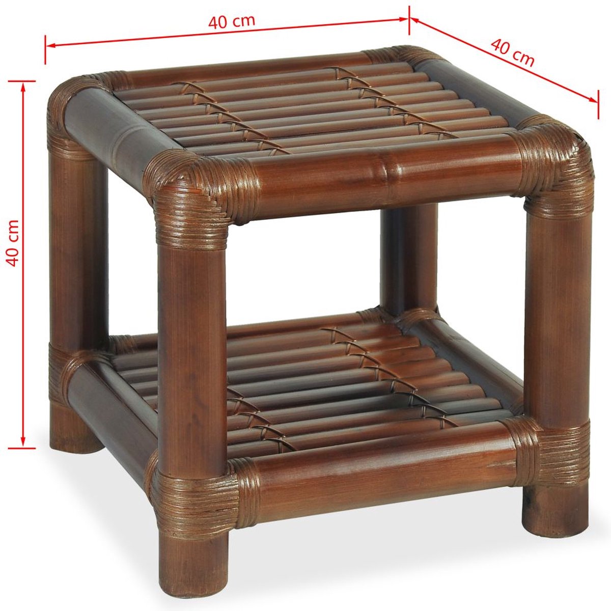 Vidaxl Nachtkastje 40x40x40 Cm Bamboe Donker - Bruin