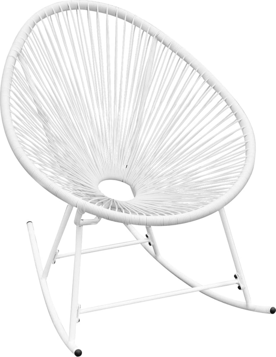 Vidaxl Tuinschommelstoel Poly Rattan - Wit