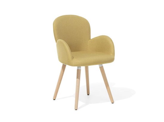 Beliani Brookville Eetkamerstoel Set Van 2 Polyester 52 X 43.5 Cm - Geel