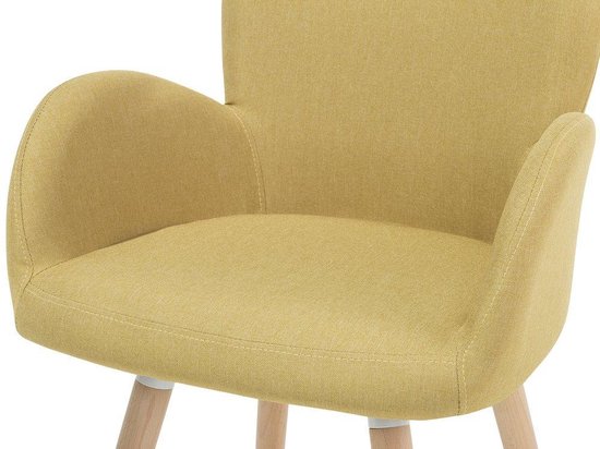 Beliani Brookville Eetkamerstoel Set Van 2 Polyester 52 X 43.5 Cm - Geel