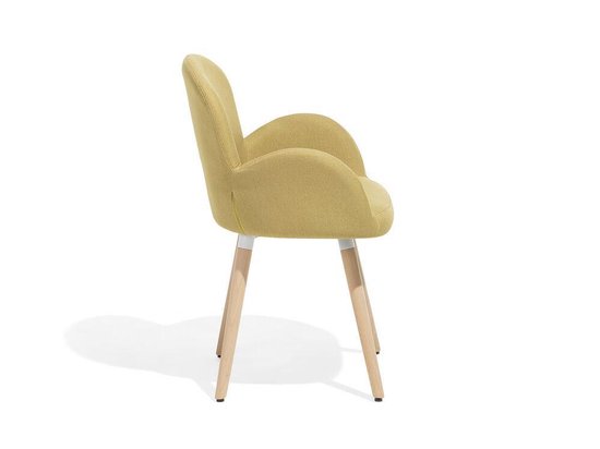 Beliani Brookville Eetkamerstoel Set Van 2 Polyester 52 X 43.5 Cm - Geel