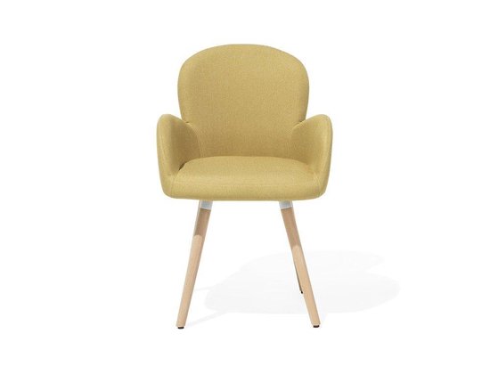 Beliani Brookville Eetkamerstoel Set Van 2 Polyester 52 X 43.5 Cm - Geel