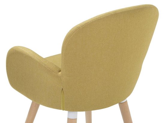 Beliani Brookville Eetkamerstoel Set Van 2 Polyester 52 X 43.5 Cm - Geel