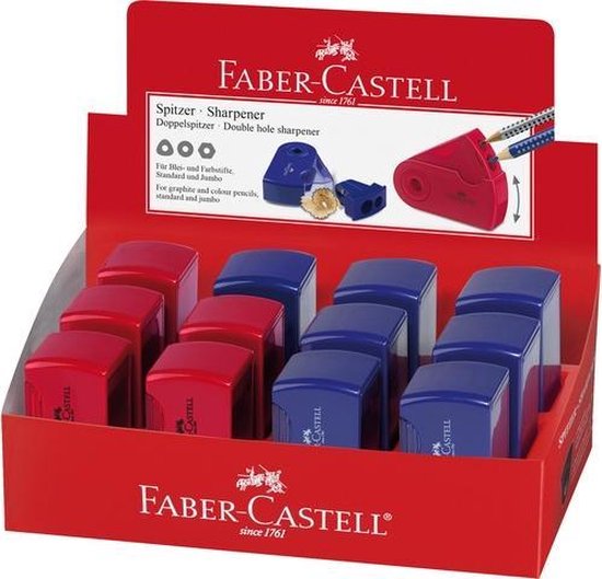 Faber Castell Puntenslijper Faber-castell ""Sleeve""/blauw 2 Gaats - Rojo