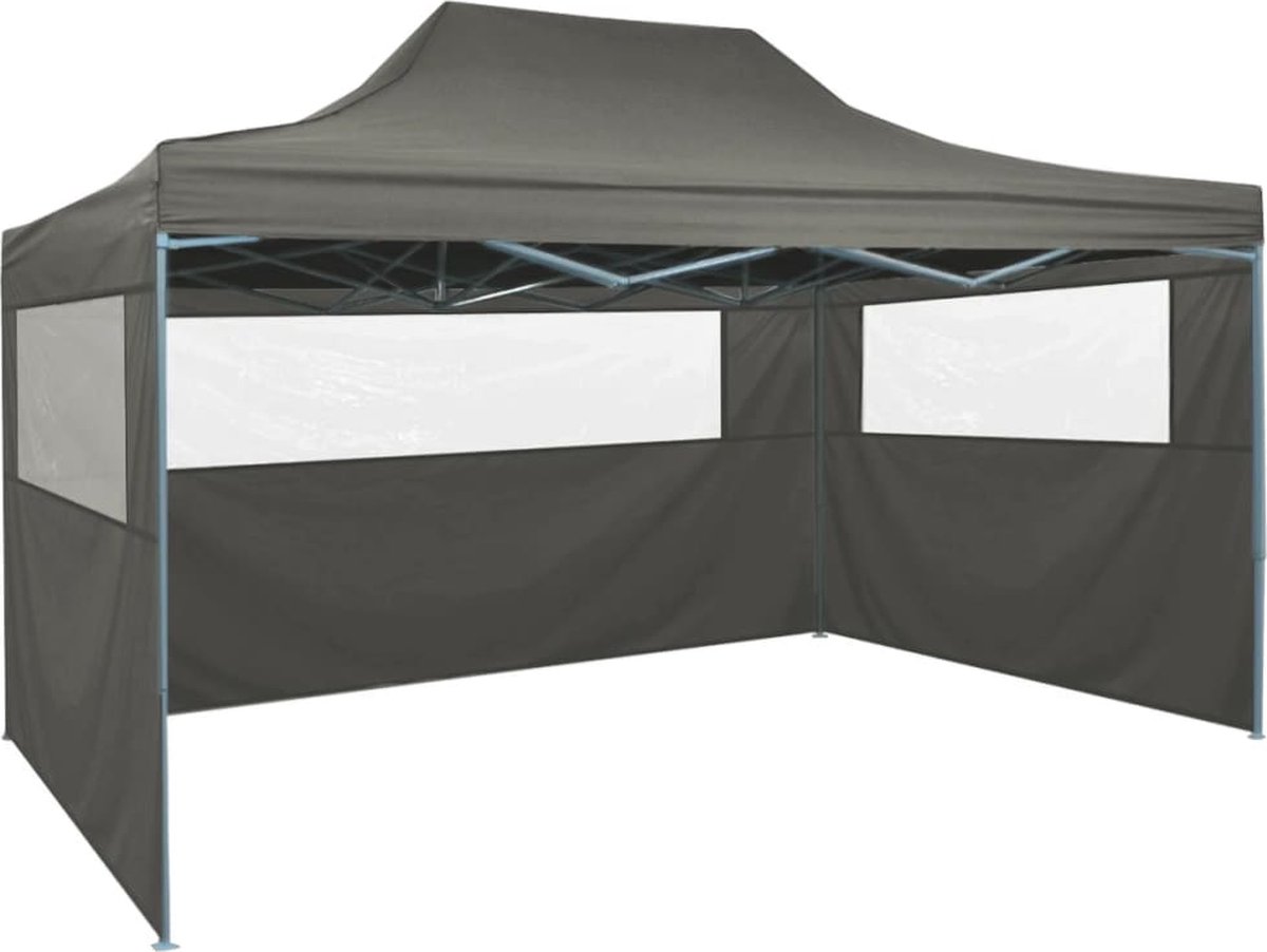 Vidaxl Vouwtent Met 3 Wanden 3x4,5 M Antraciet - Gris