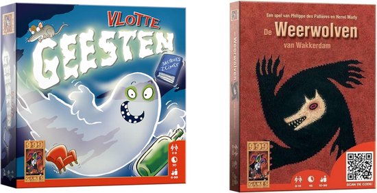 999Games Spellenbundel - Kaartspel - 2 Stuks - Vlotte Geesten & De Weerwolven Van Wakkerdam