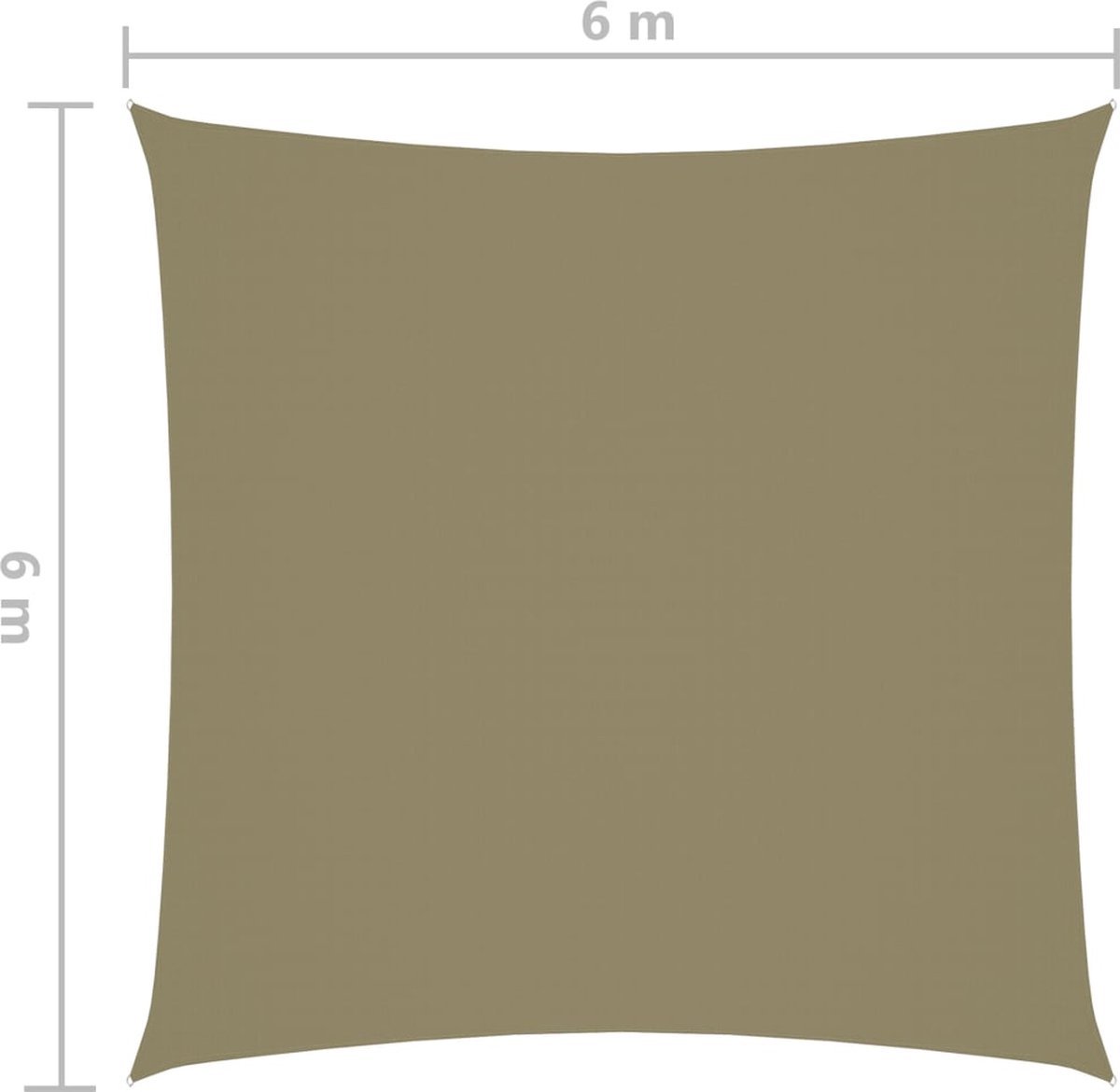 Vidaxl Zonnescherm Vierkant 6x6 M Oxford Stof - Beige