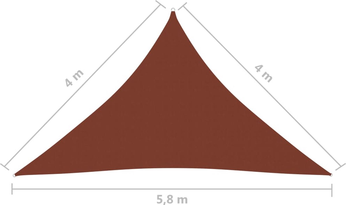 Vidaxl Zonnescherm Driehoekig 4x4x5,8 M Oxford Stof Terracottakleurig - Bruin