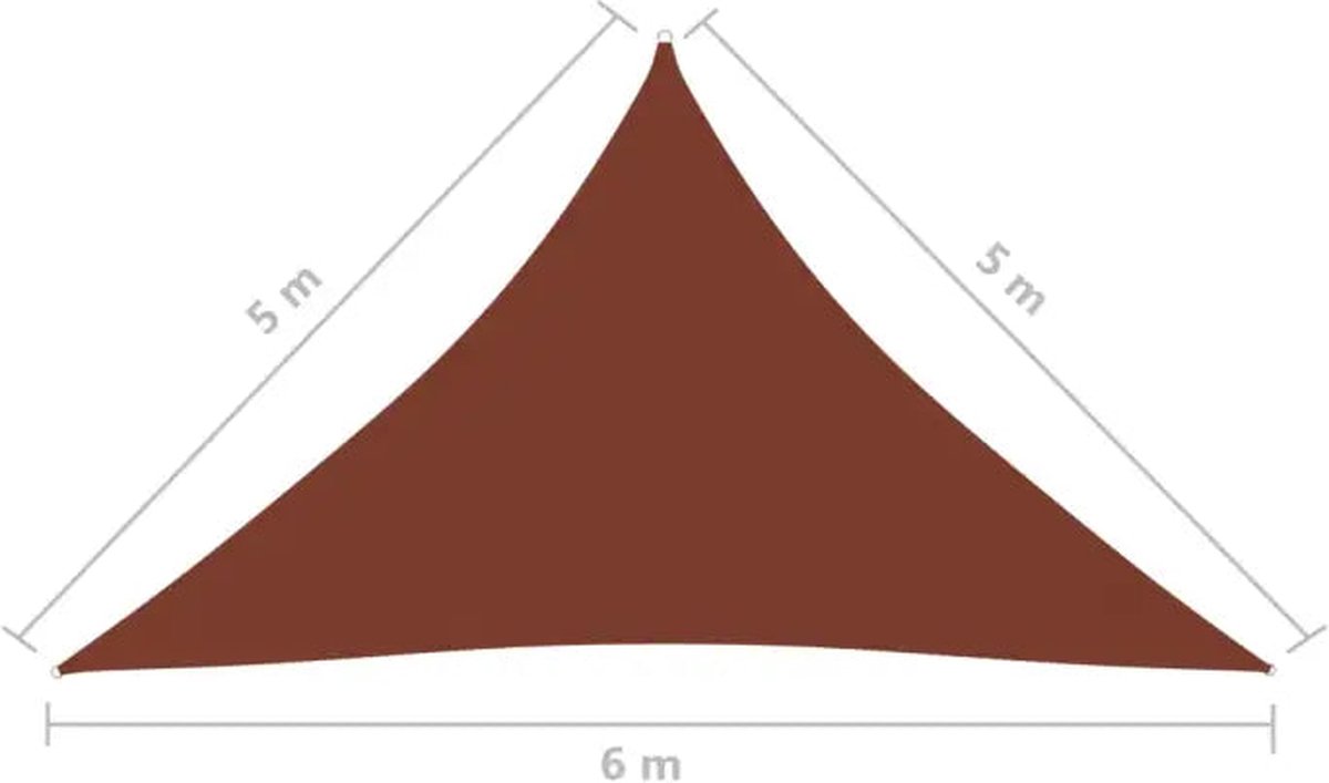 Vidaxl Zonnescherm Driehoekig 5x5x6 M Oxford Stof Terracottakleurig - Bruin