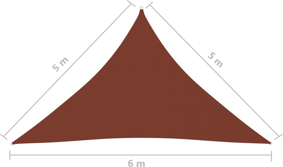 Vidaxl Zonnescherm Driehoekig 5x5x6 M Oxford Stof Terracottakleurig - Bruin