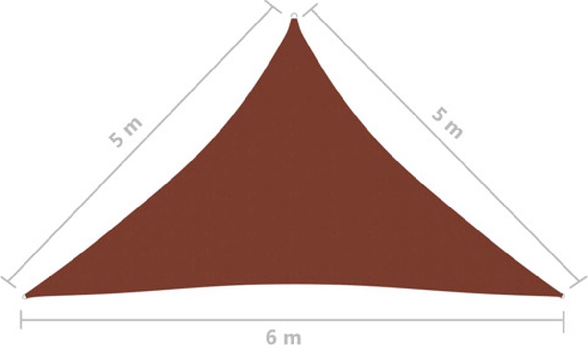 Vidaxl Zonnescherm Driehoekig 5x5x6 M Oxford Stof Terracottakleurig - Bruin