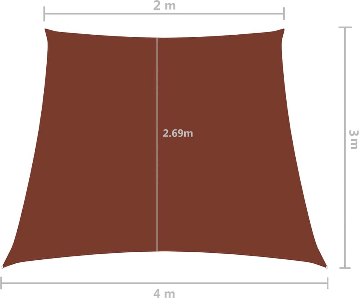 Vidaxl Zonnezeil Trapezium 2/4x3 M Oxford Stof Terracottakleurig - Bruin
