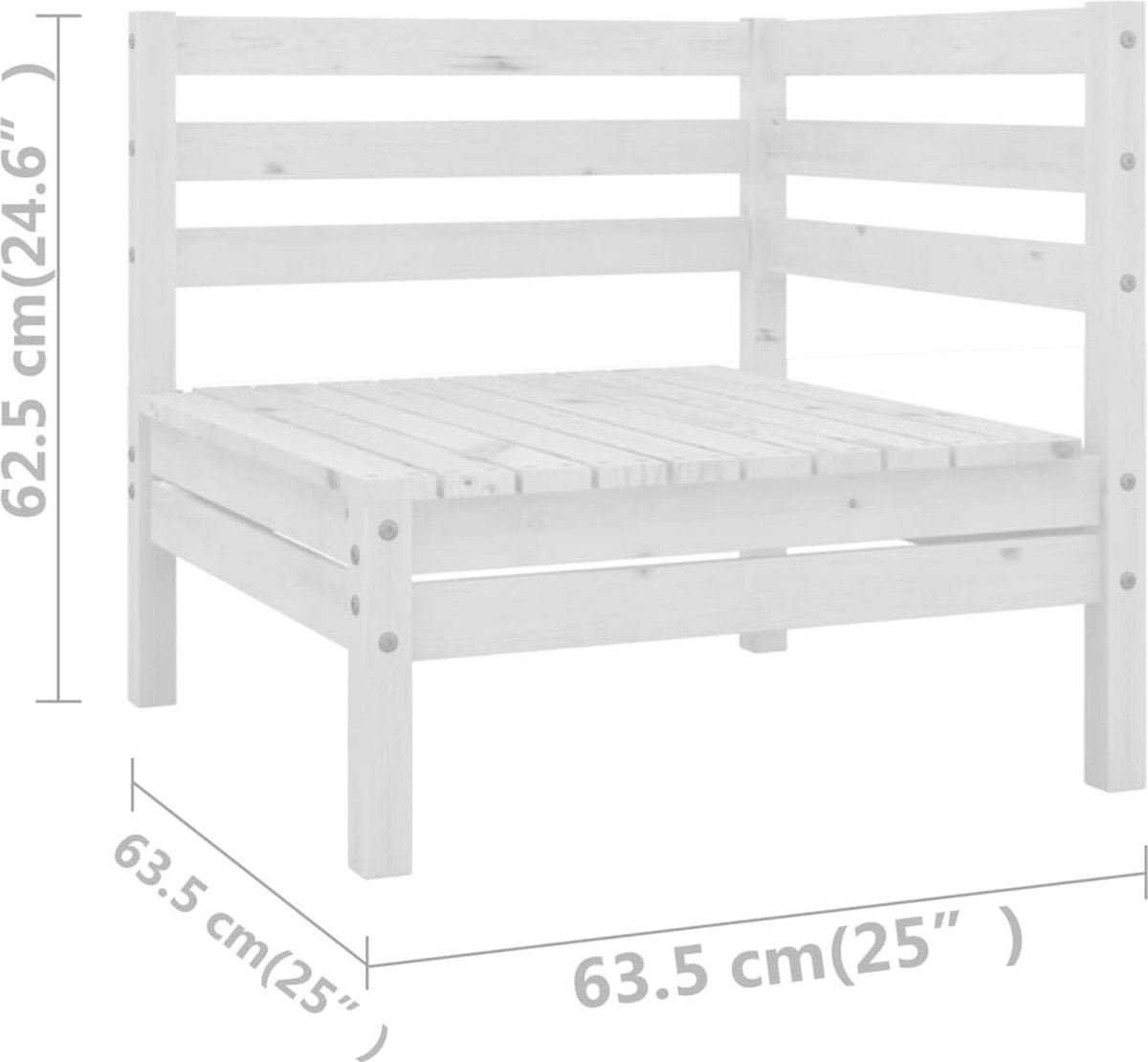 Vidaxl 7-delige Loungeset Massief Grenenhout Wit