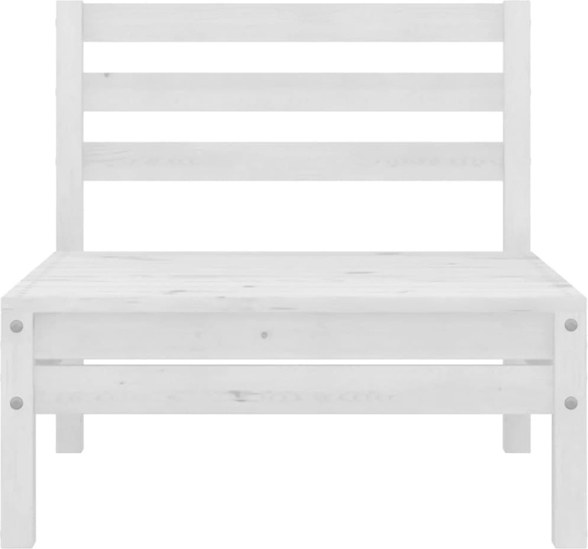 Vidaxl 7-delige Loungeset Massief Grenenhout Wit