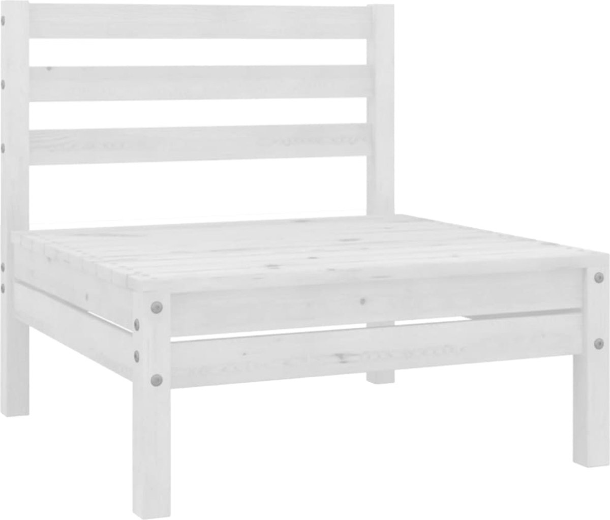 Vidaxl 7-delige Loungeset Massief Grenenhout Wit