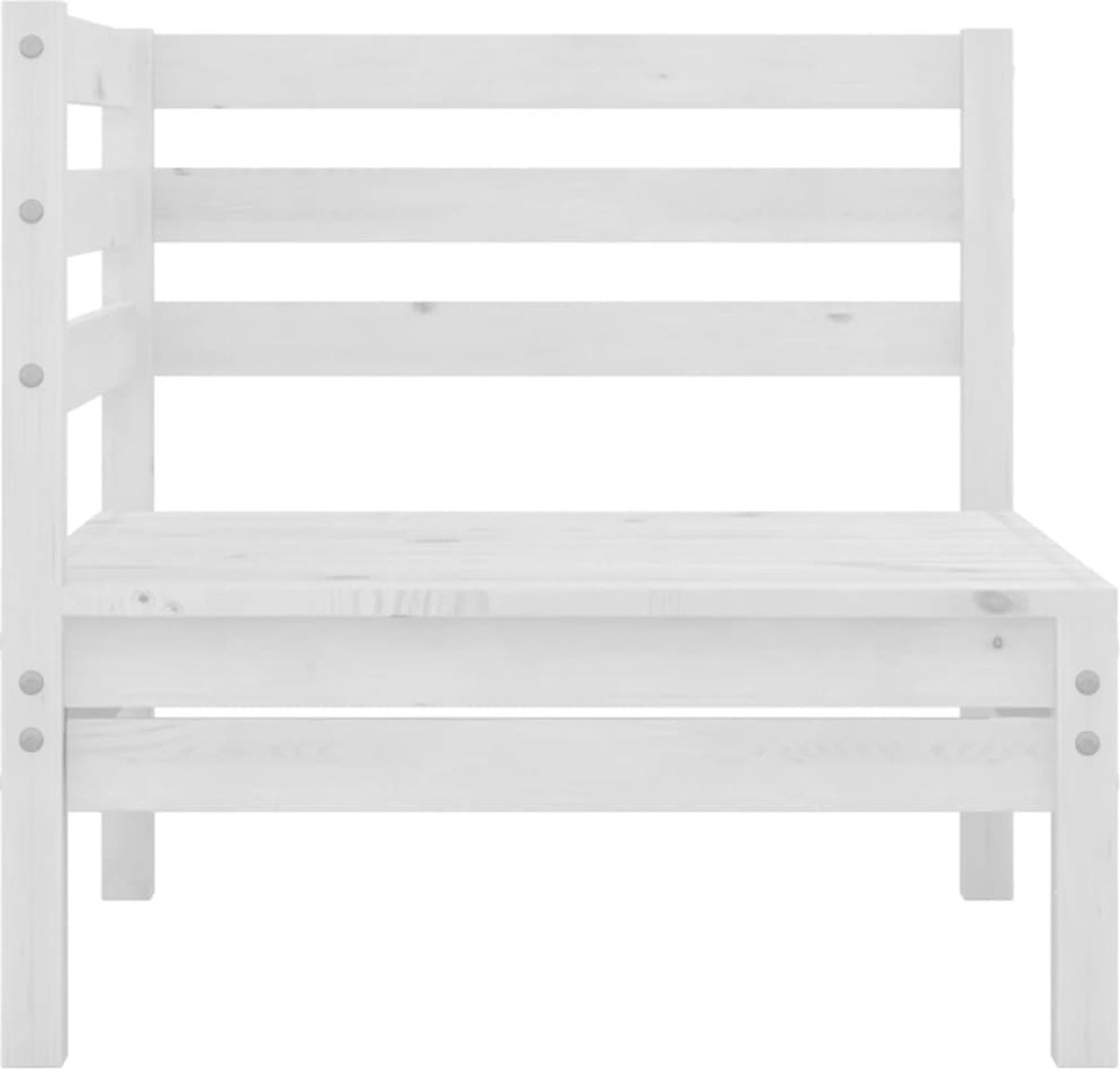 Vidaxl 7-delige Loungeset Massief Grenenhout Wit