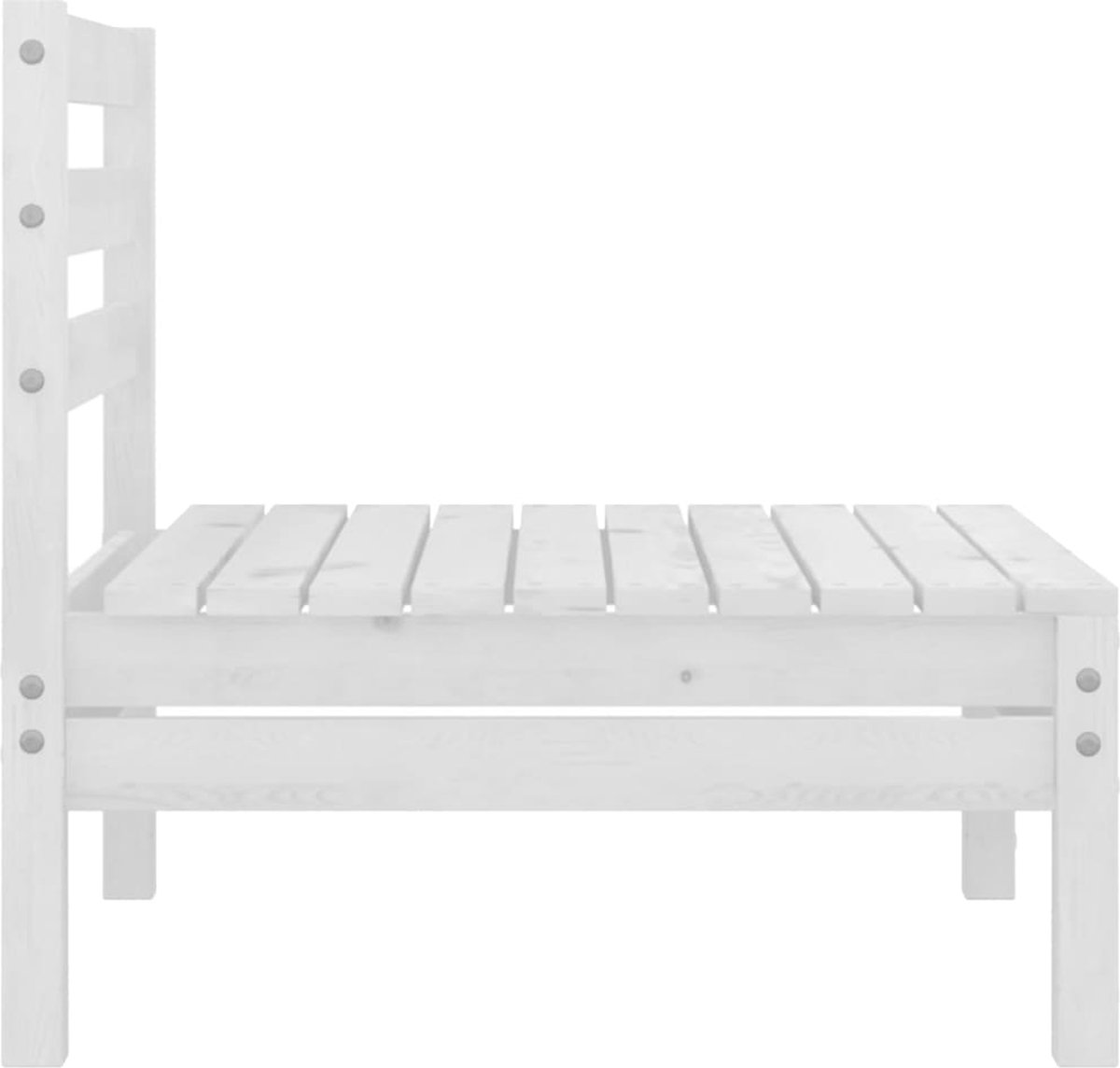 Vidaxl 7-delige Loungeset Massief Grenenhout Wit