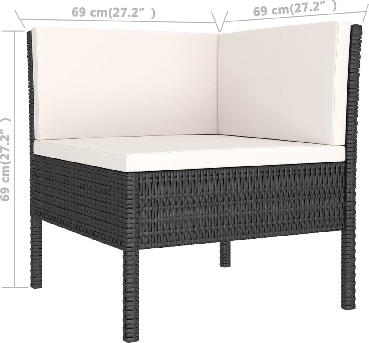 Vidaxl 9-delige Loungeset Met Kussens Poly Rattan - Zwart