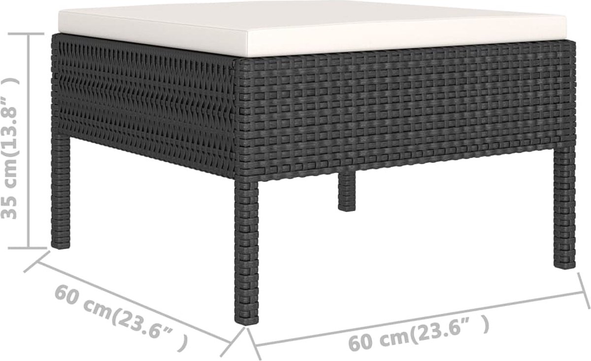 Vidaxl 9-delige Loungeset Met Kussens Poly Rattan - Zwart