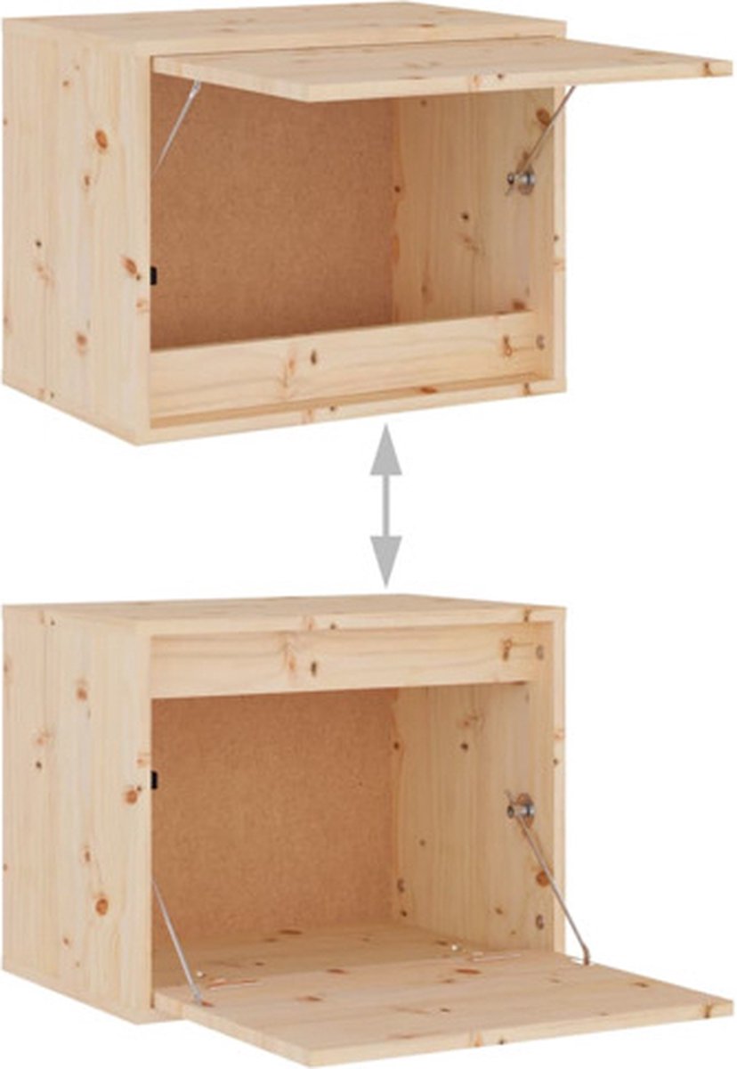 Vidaxl Wandkast 45x30x35 Cm Massief Grenenhout - Bruin