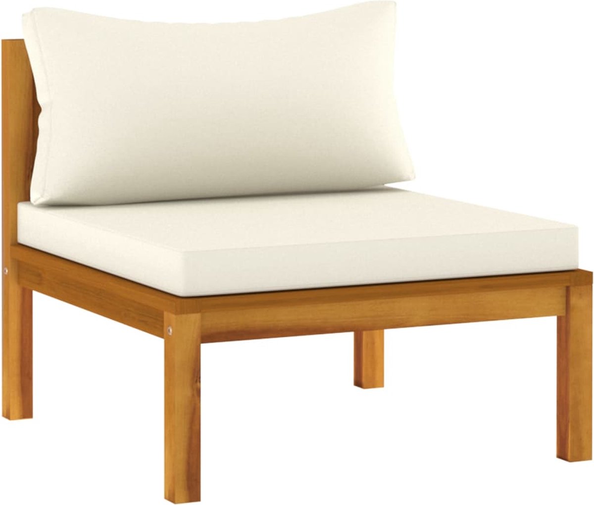 Vidaxl 12-delige Loungeset Met Crèmekleurige Kussens Massief Acaciahout