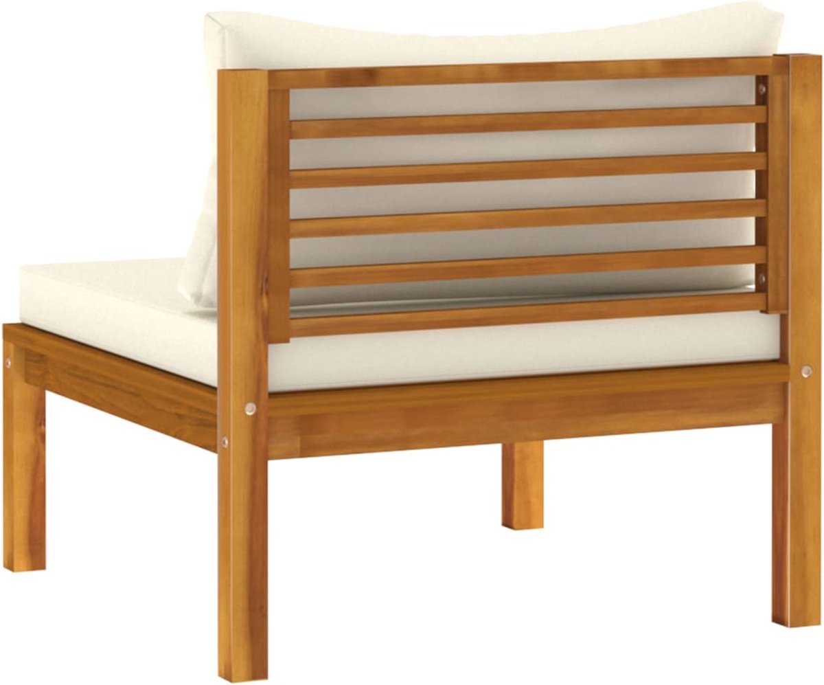 Vidaxl 12-delige Loungeset Met Crèmekleurige Kussens Massief Acaciahout