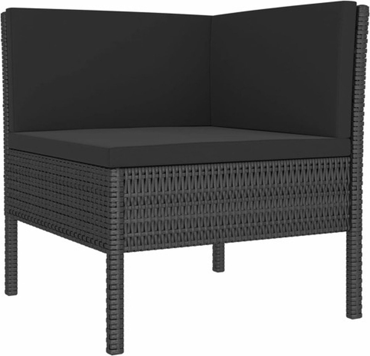 Vidaxl 9-delige Loungeset Met Kussens Poly Rattan - Zwart