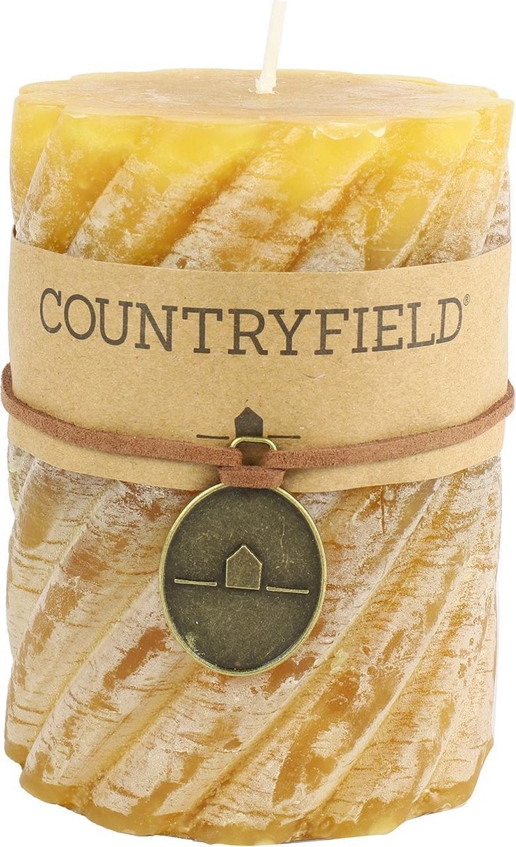 Countryfield Stompkaars Met Ribbel Amber Ø7 Cm Hoogte 15 Cm - Geel