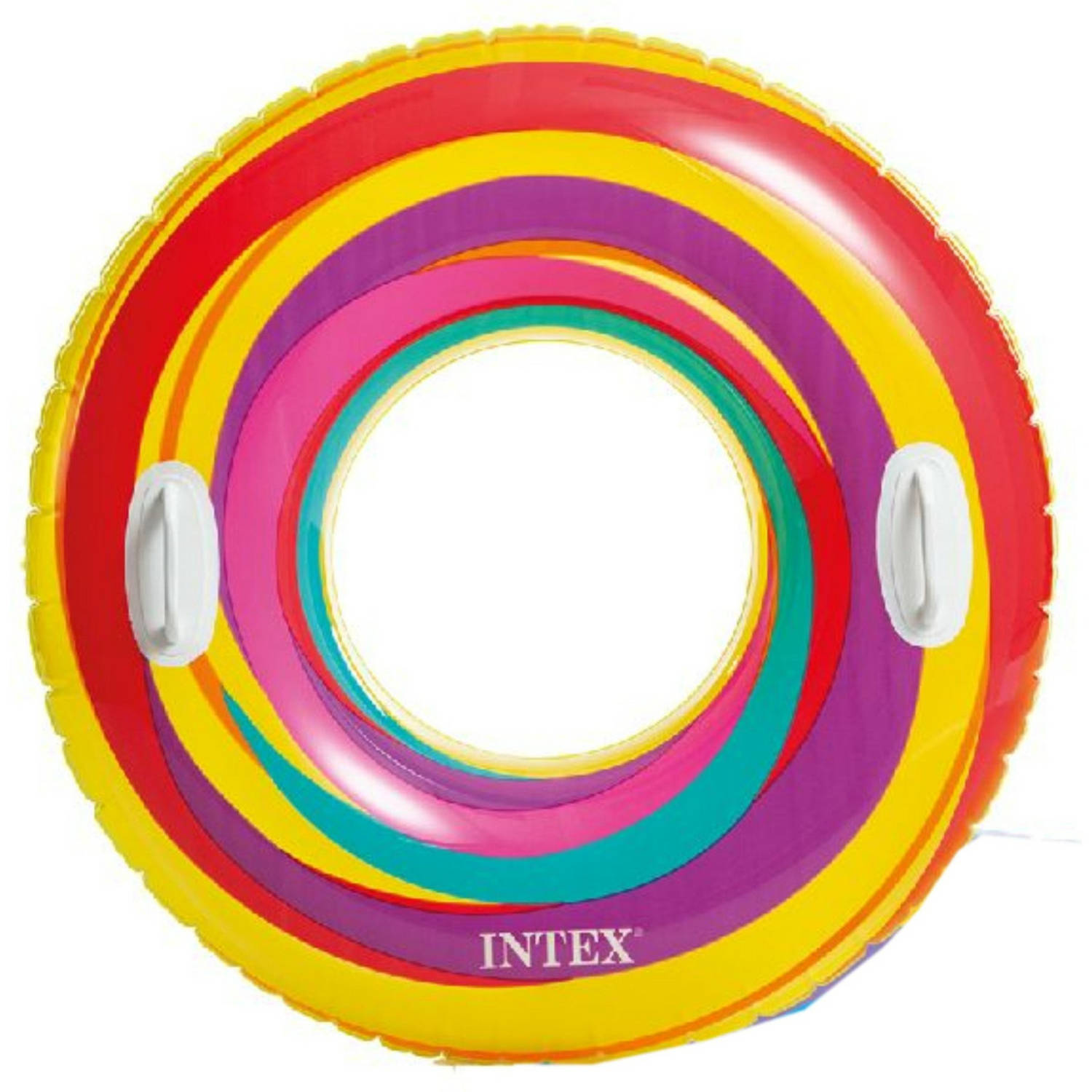 Intex Opblaasbare Gekleurde Zwemband/zwemring Ringenprint 91 Cm - Zwembanden